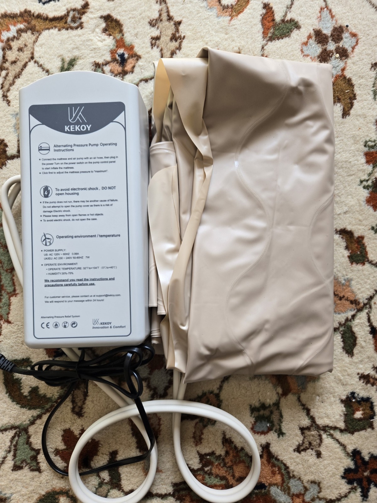 Kekoy Alternating Air, Bed-Sore Prevention Pad with Whisper Quiet Pump 75″ x 35″