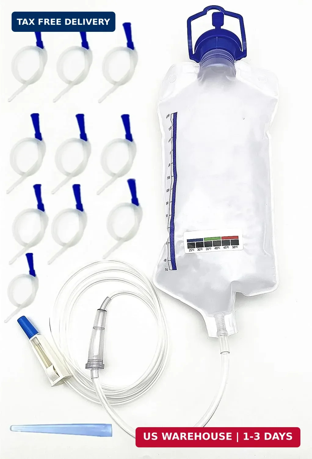 Reusable Enema Bag Kit, Enemas for Colon Cleanse for Women and Men, 1200ML Douch