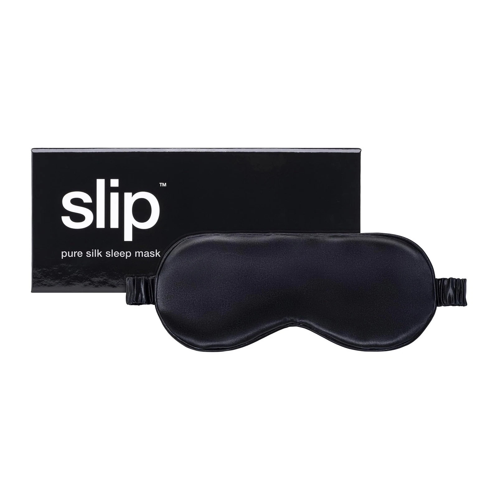 Sleep Mask 100% Mulberry Silk Adjustable Strap Light Blocking Black slip Pure