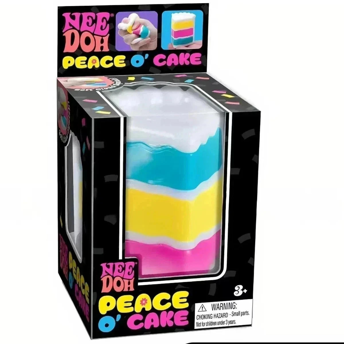 Needoh Peace O’ Cake Multi-Color Sensory Toy for Kids Nee Doh Cake, Sealed Box