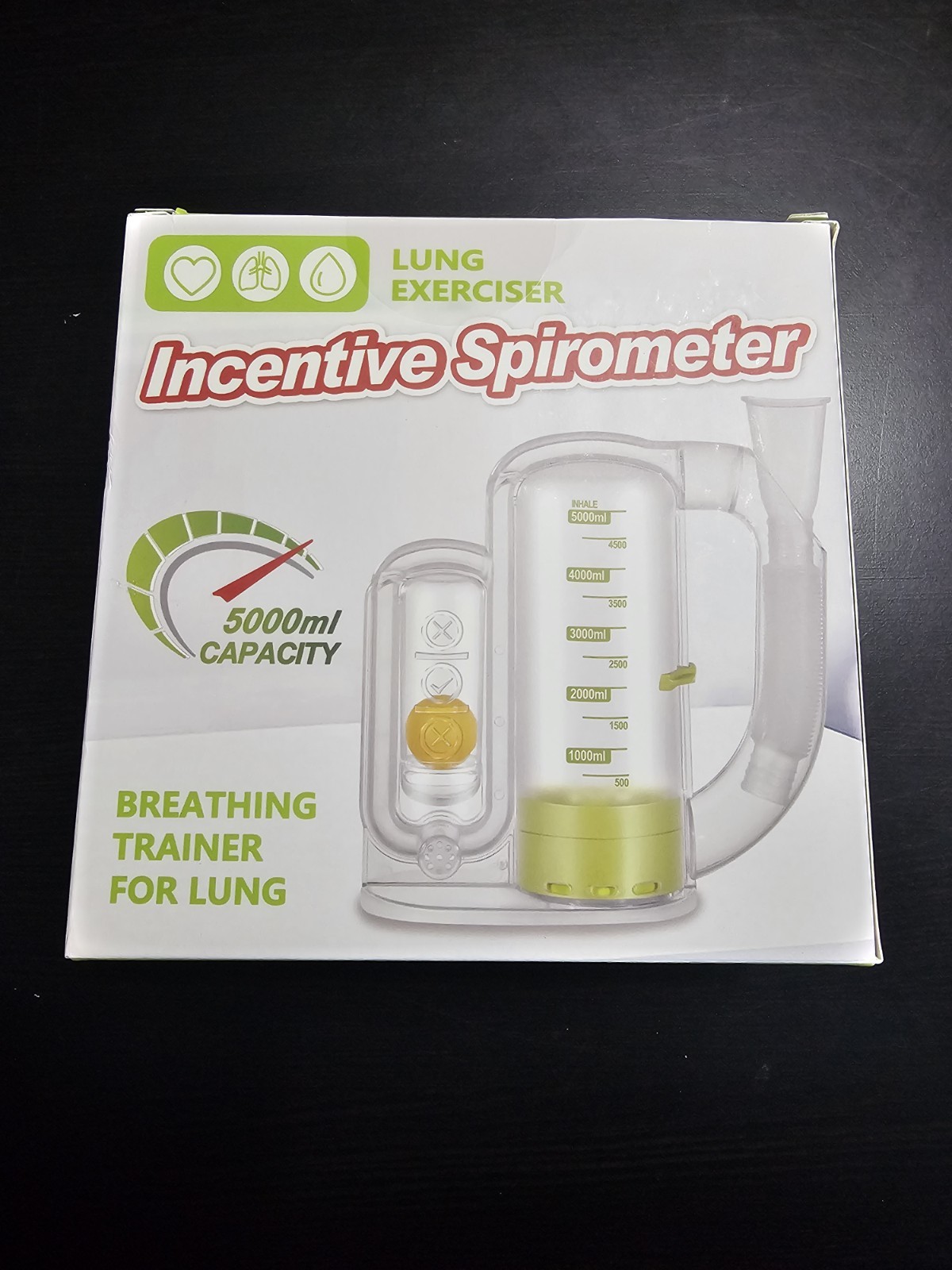 Incentive Spirmoeter 5000 ml capacity breathing trainer for lungs (box 1)