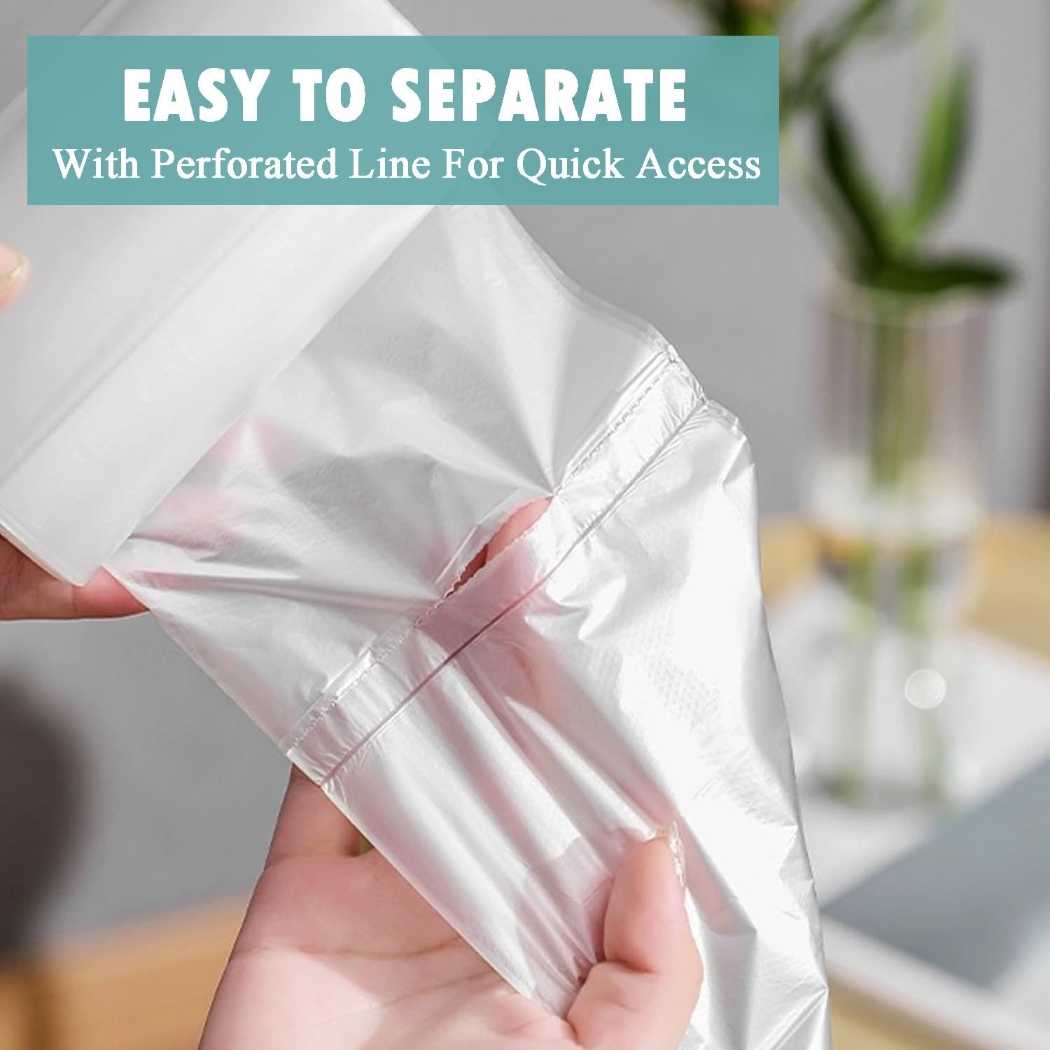 Small Trash Bags 4 Gallon – 105 Count 4 Bag, Unscented White