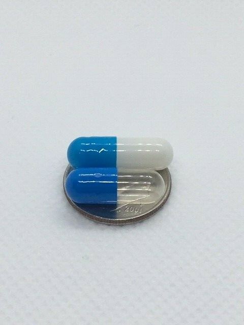 Aqua Blue and White Size 3 Empty Gelatin Capsules also known as Gelcaps