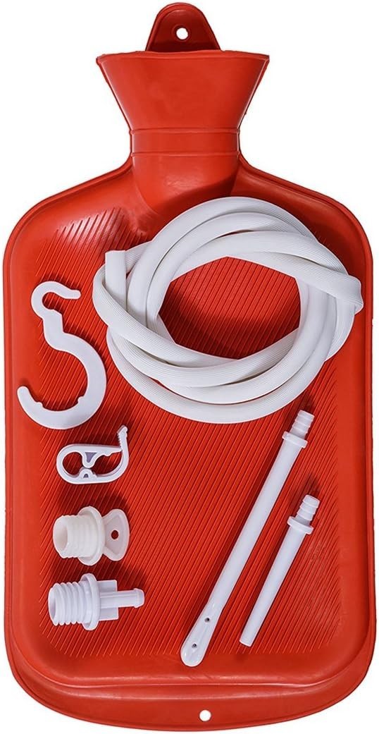 Enema Bag Anal Douche for Men Women BPA Free (2 Quart) Hot Water Bottle – Coffee