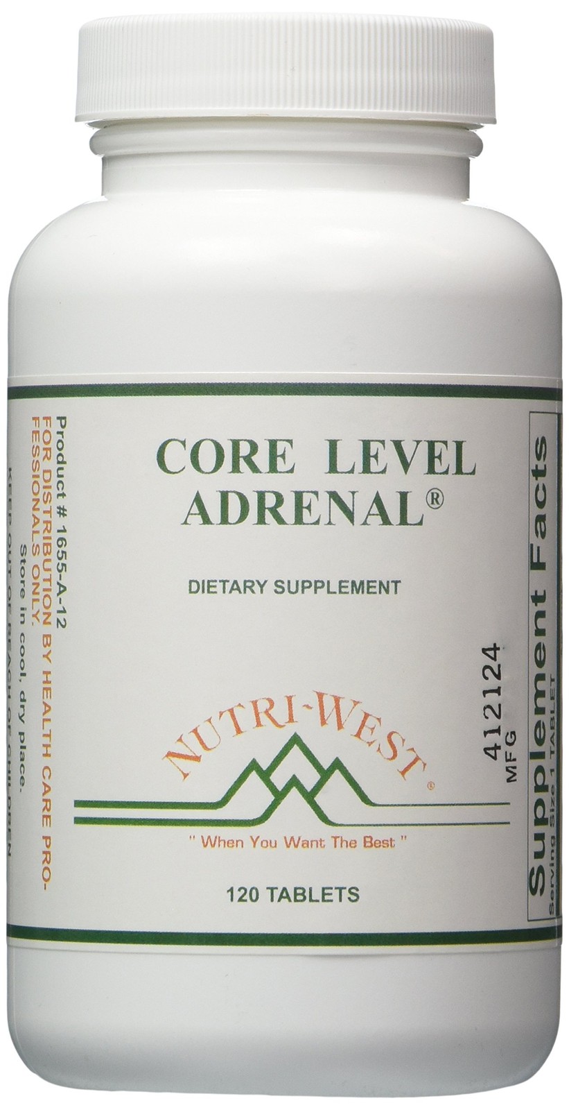Nutri West Core Level Adrenal 120 Count Supplement Support dietary