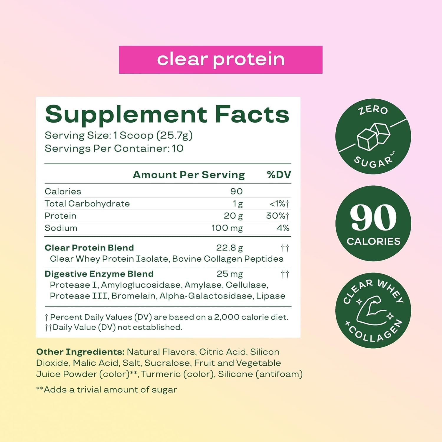 Whey Clear Protein, Raspberry Lemonade 10 servings, 9.07 fl oz
