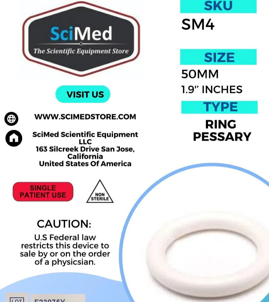 SIZE 55 mm Vaginal Pessary RING Silicone Device Prolapse Pelvic USA SELLER