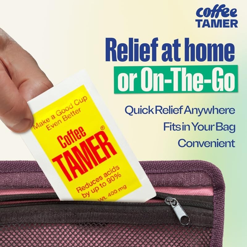 Coffee Tamer Acid Reducer – 50 Packets – Transforms Regular to Low…