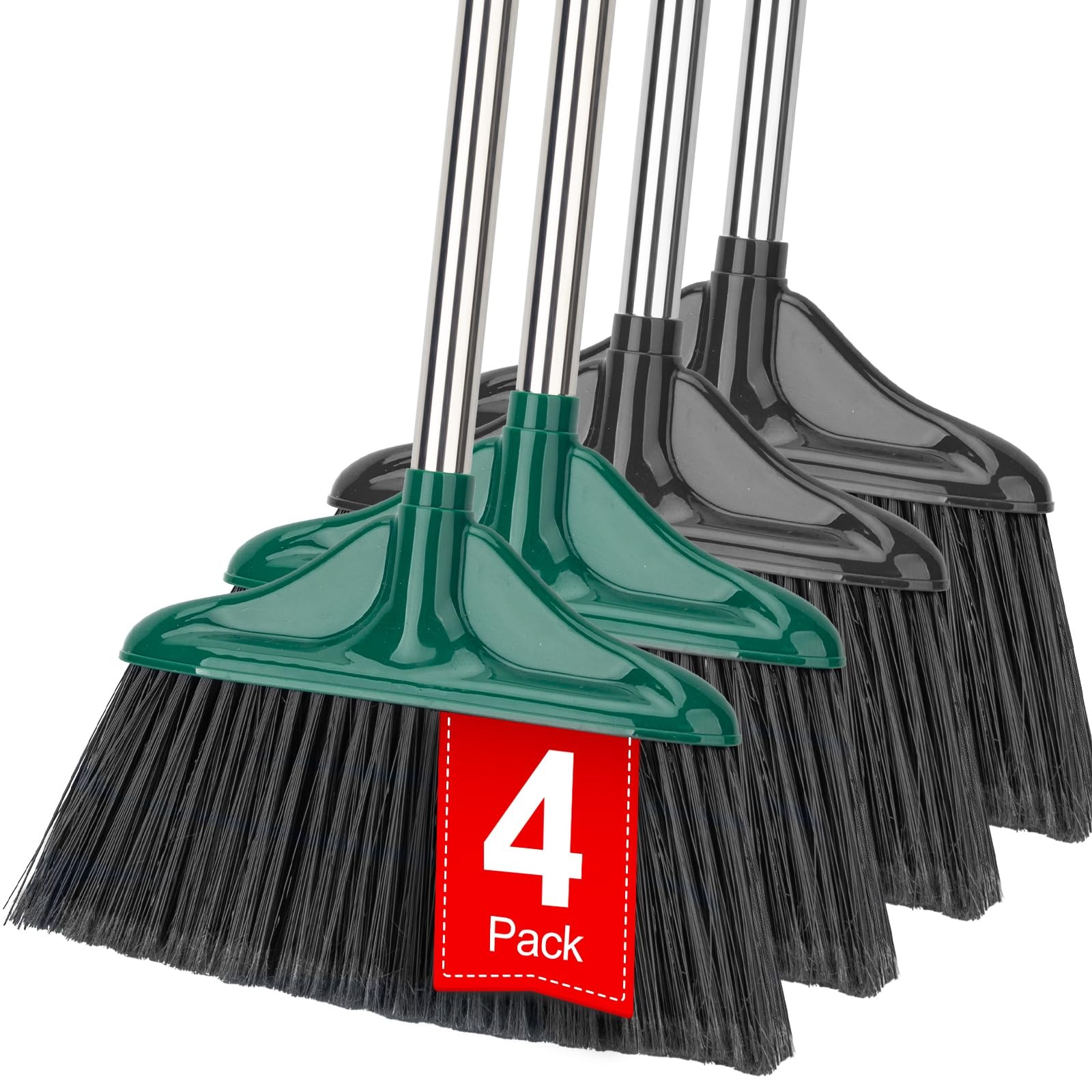 Heavy Duty Broom 61 Handle Outdoor Indoor Commercial Black Green Long