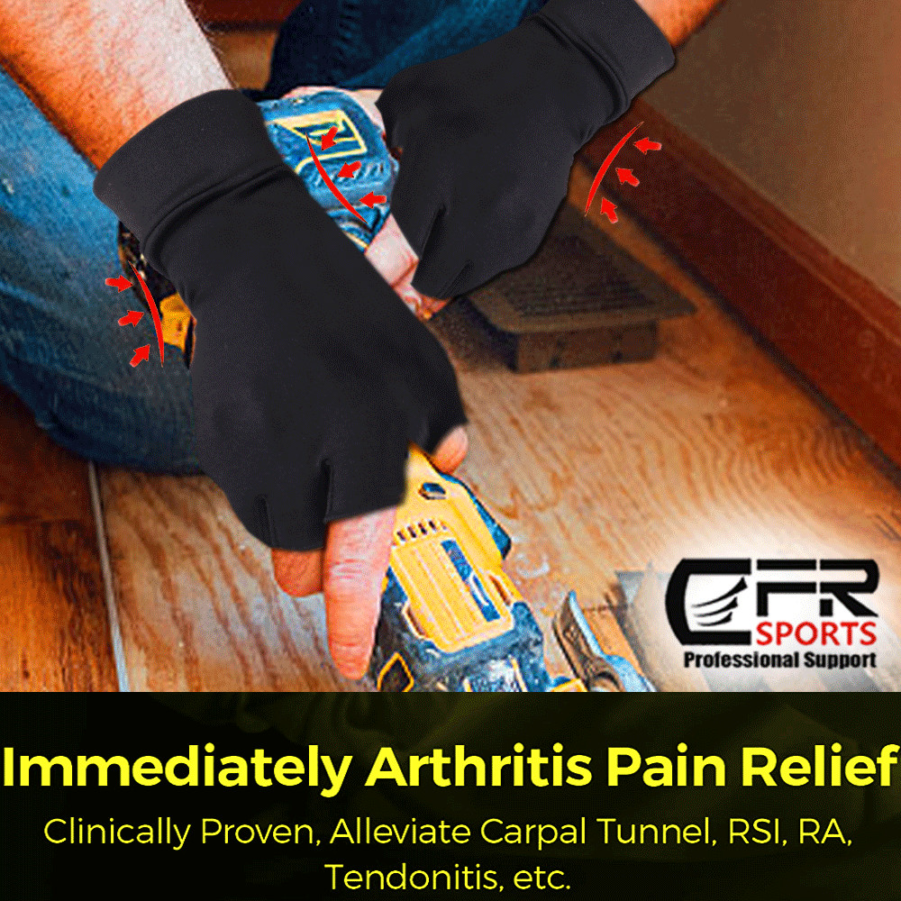 Copper Compression Gloves Arthritis Gym Carpal Tunnel Hand Wrist Braces Support