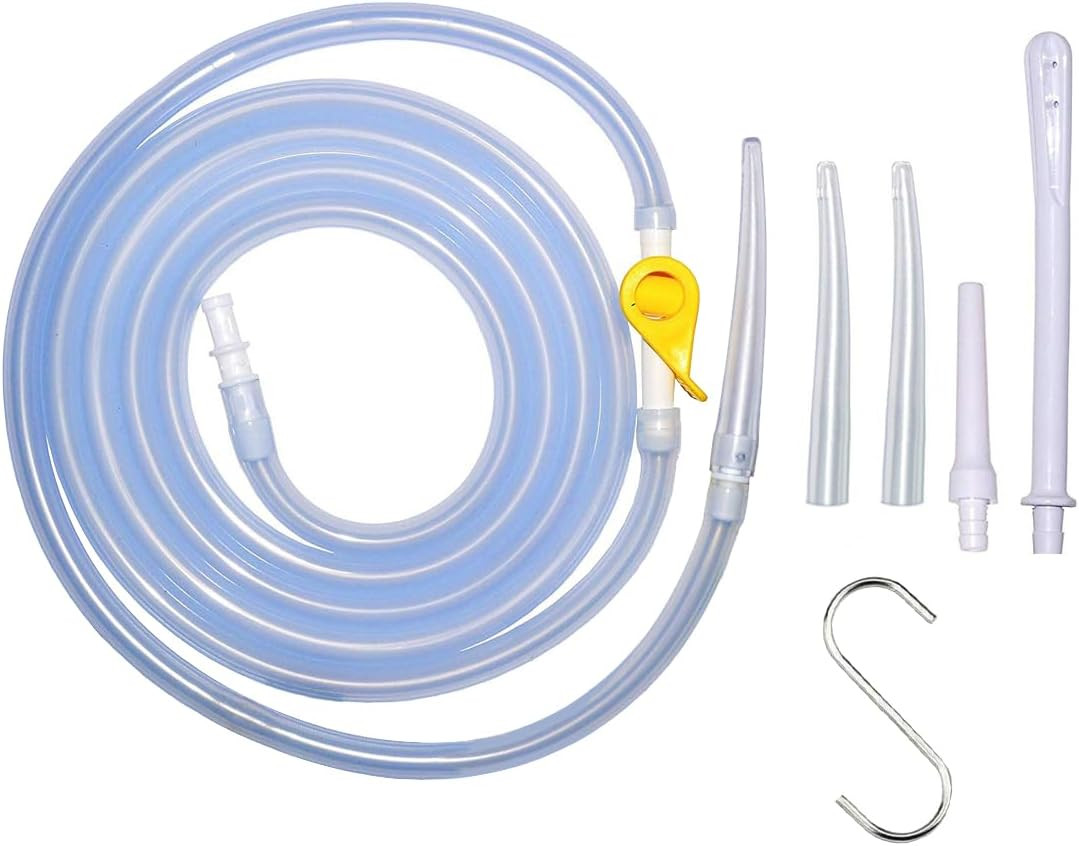 Enema Kit Replacement Part Silicone Enema Hose Colon Cleansing Accessories, Incl