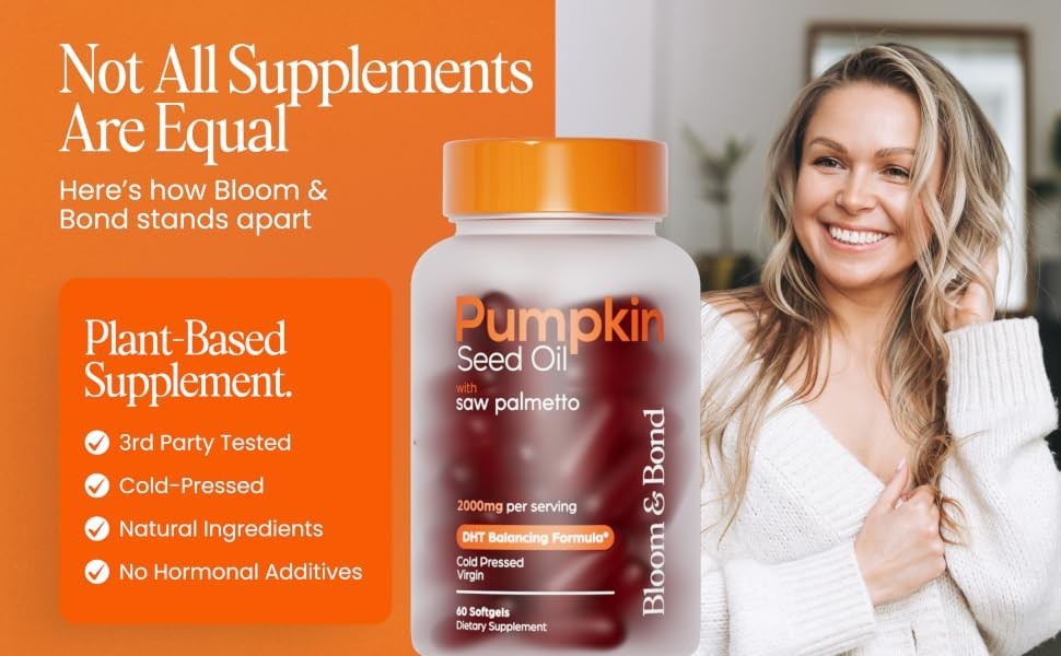 3 pack – NEW Bloom & Bond – Pumpkin Seed Oil w/ Saw Palmetto 2000mg – ex. 4/28