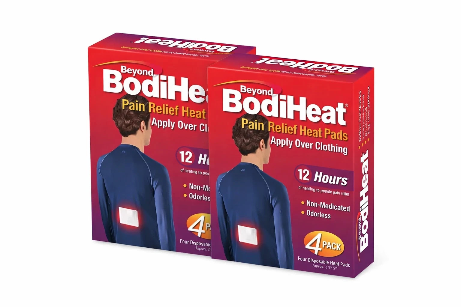 Beyond BodiHeat Pain Relief Heat Pads 4 Pack Each Box – 2 Boxes