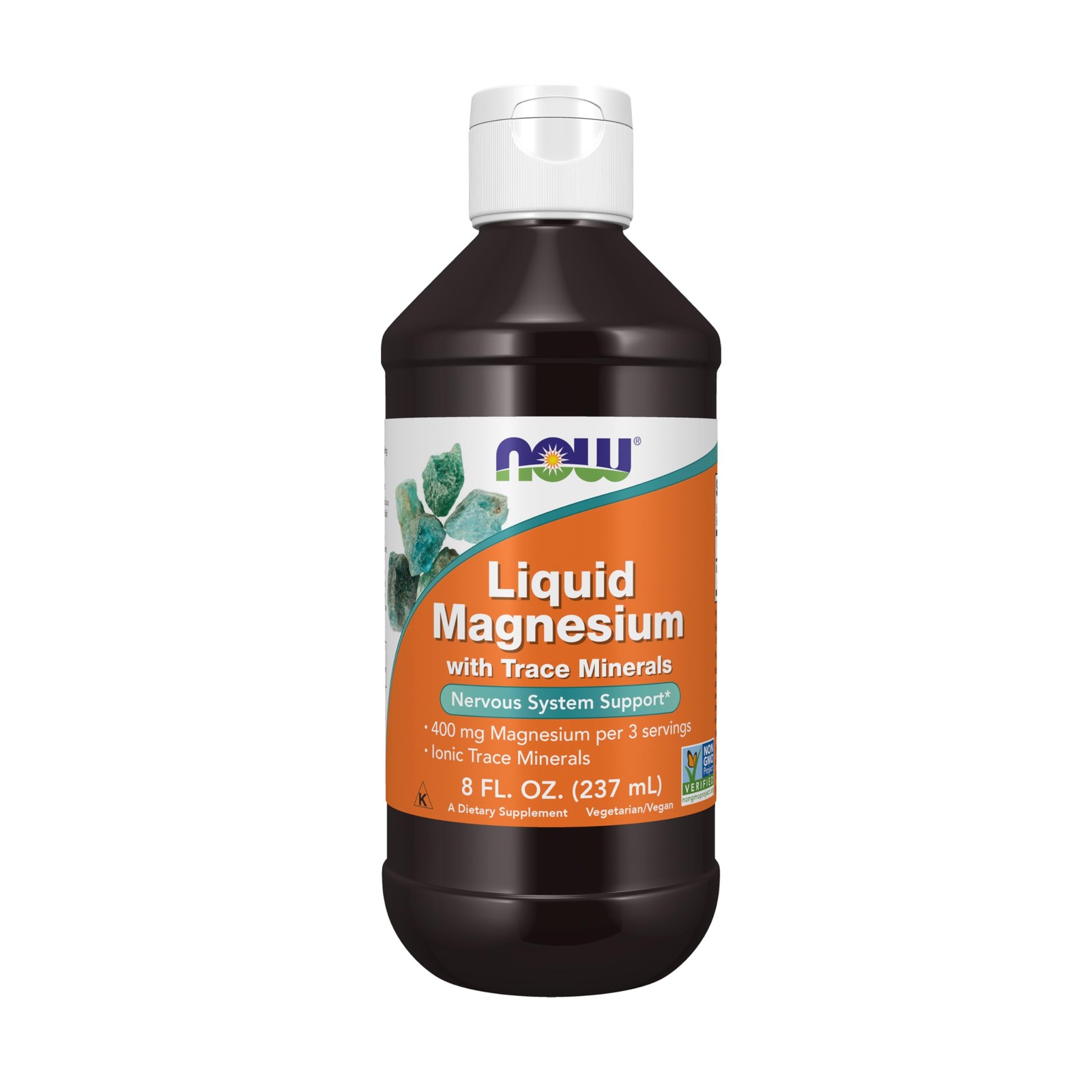 Liquid Magnesium Supplement Trace Mineral Nervous System 8oz NOW Supplements
