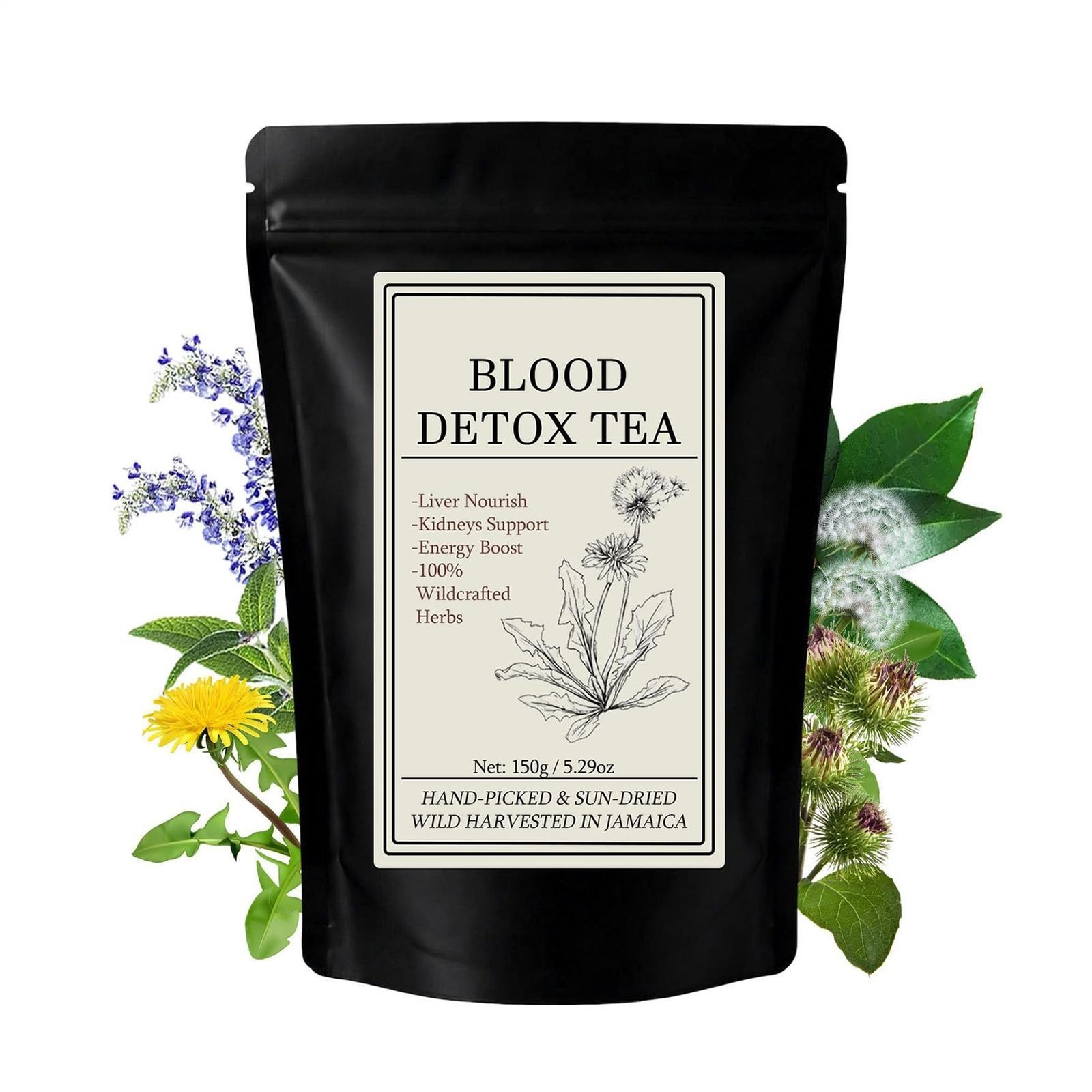 30 Bags Jamaican Healing Garden Blood Detox Tea, Chef Tijani Blood Detox Tea