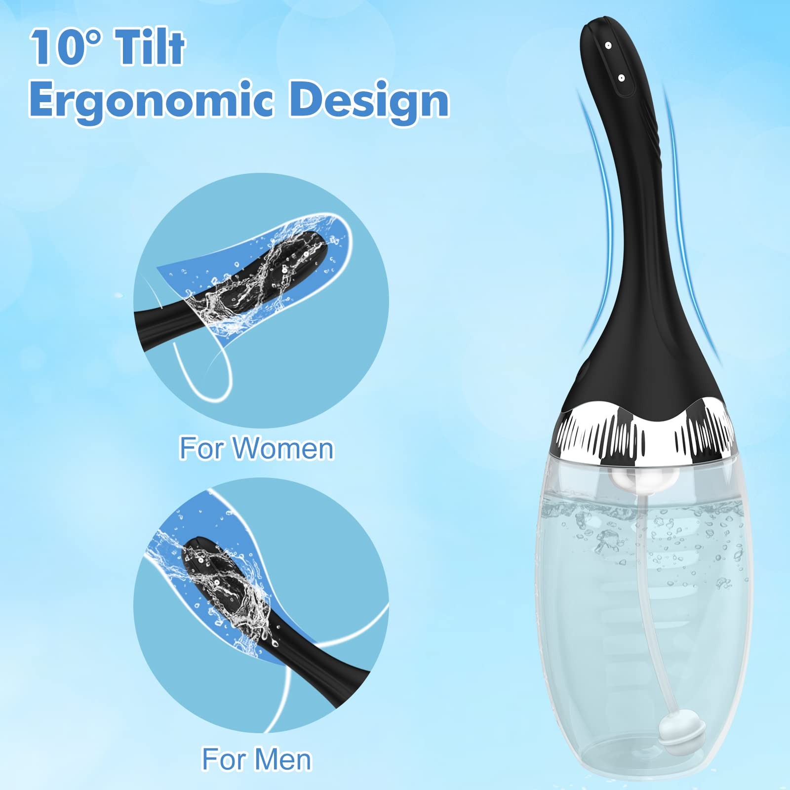 Automatic Electric Enema Bulb with 3 Speeds, Silicone Enema Anal Douche Cleaner