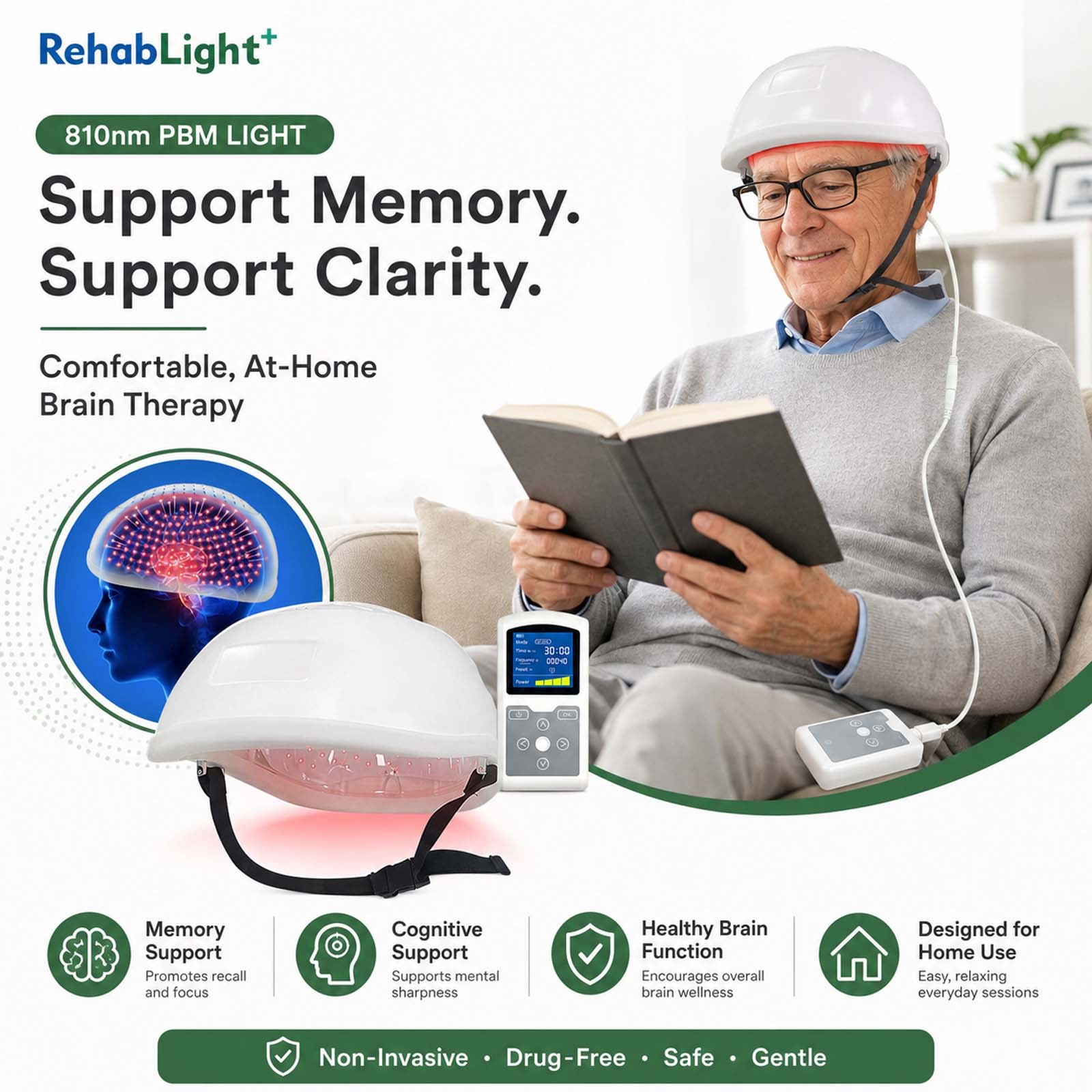 810nm Photobiomodulation Helmet for Parkinson Memory Migraine Sleep Support Cap