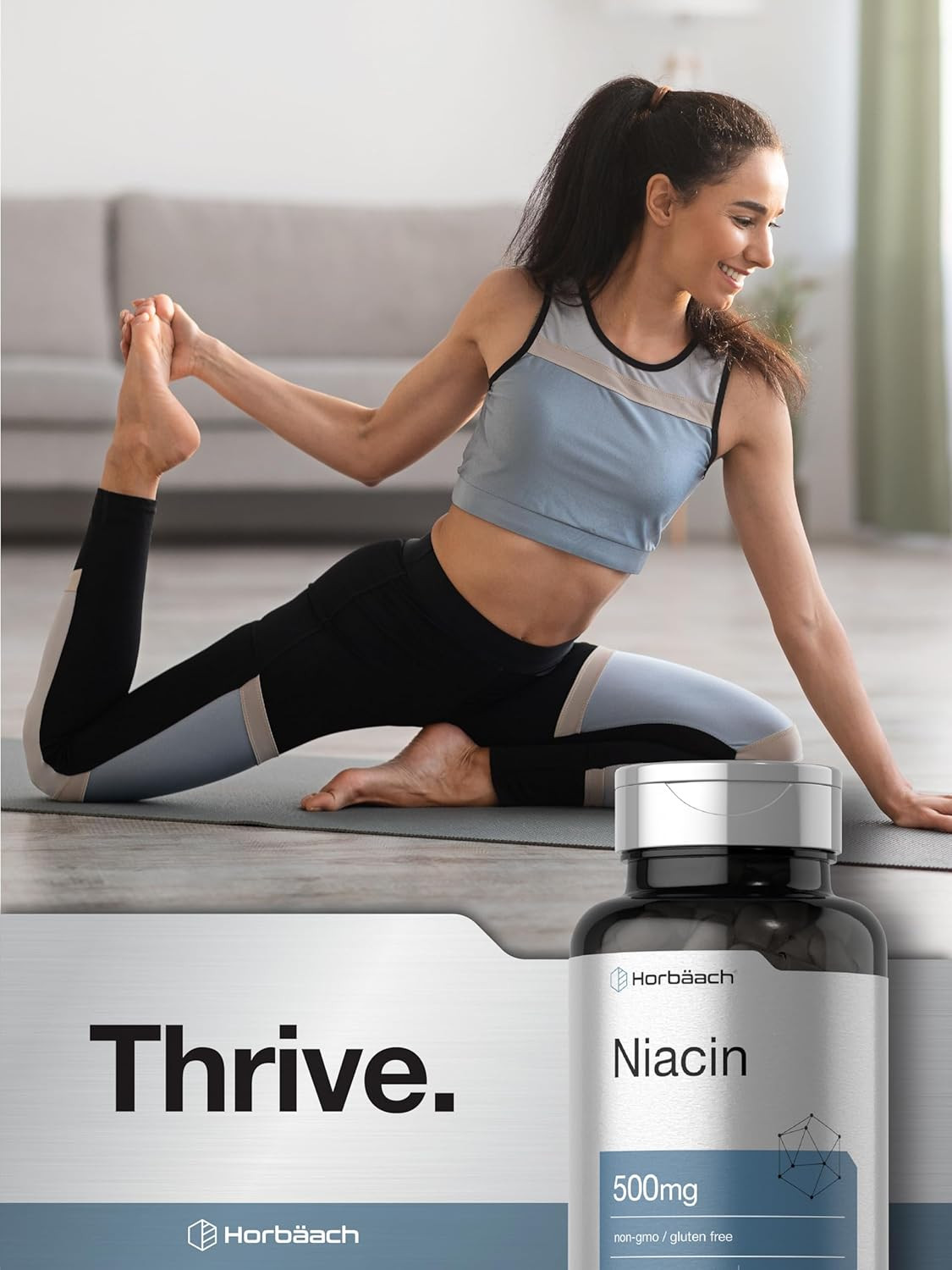 Niacina vitamina B3 500 mg 100 cápsulas con efecto rubor suplemento