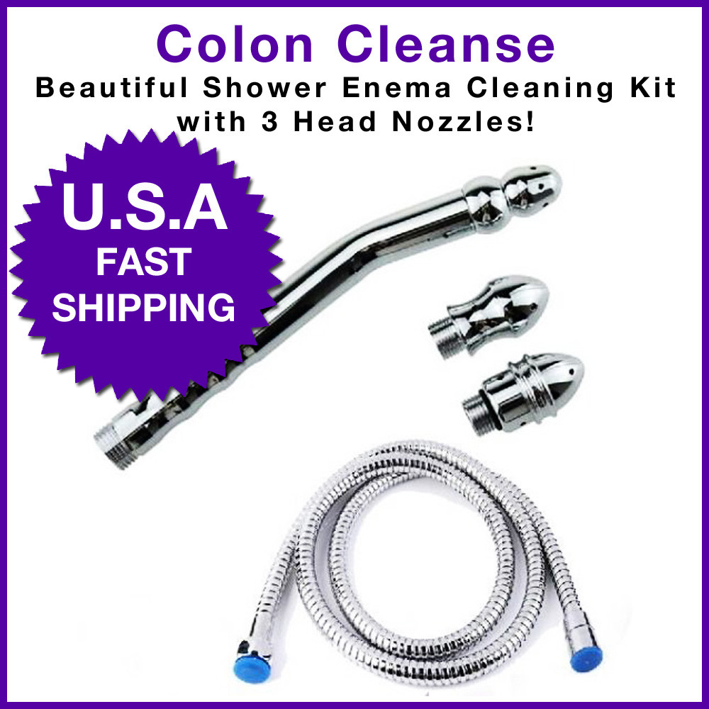 Anal Douche Colonic Colon Enema Shower Rinse Cleansing System with 3 Sprayers