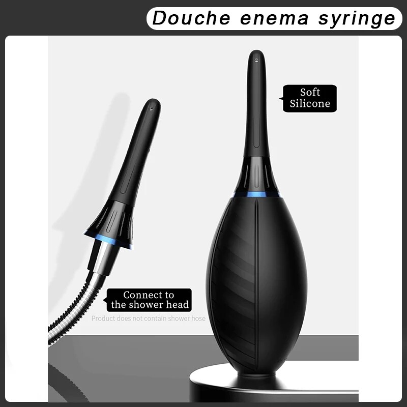 430ML Reusable Anal Enema Bag Cleaner Shower Nozzle Enema Douche for Men Women