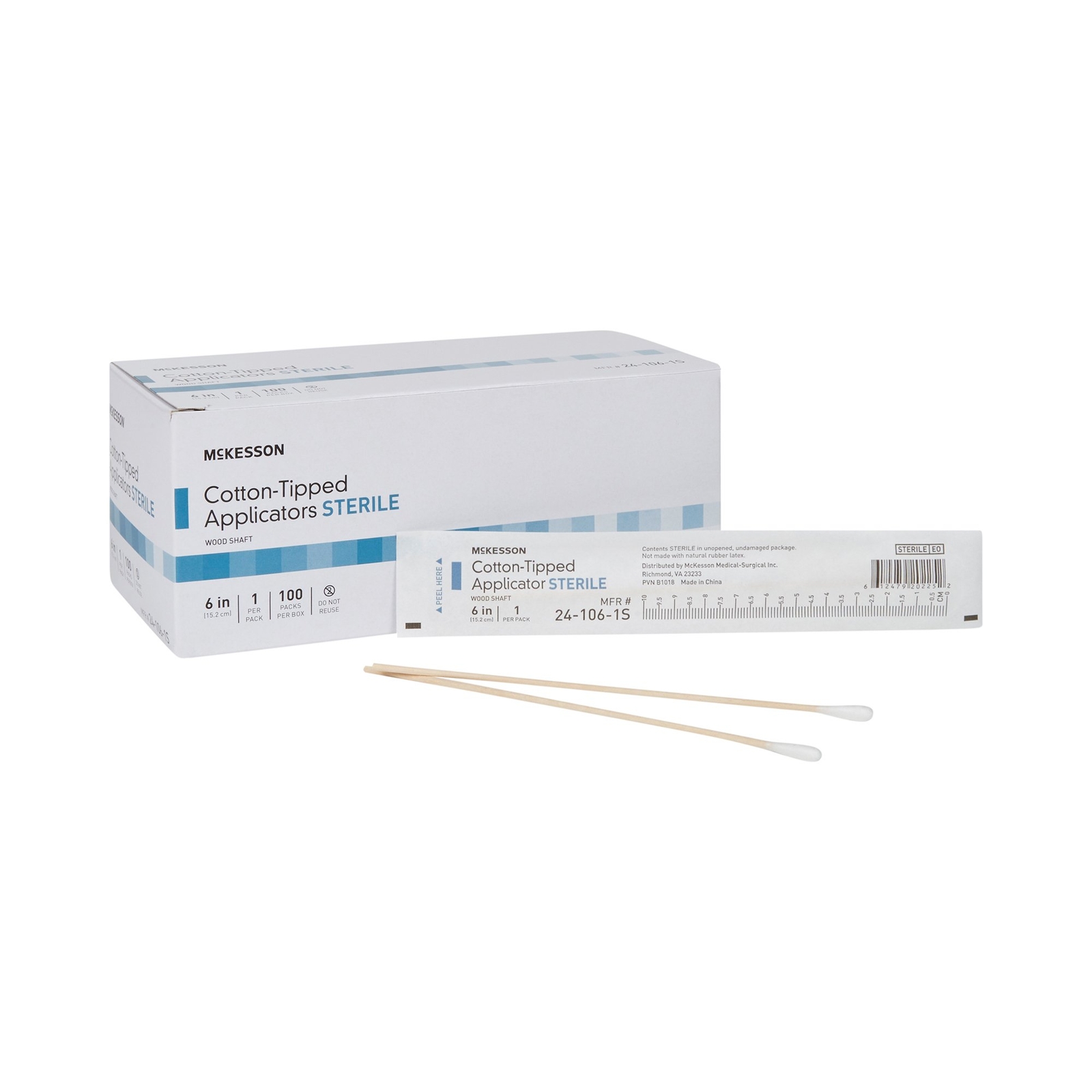 McKesson Swabstick Sterile 6 Inch 24-106-1S 100 Pack(s) 1 /Pack