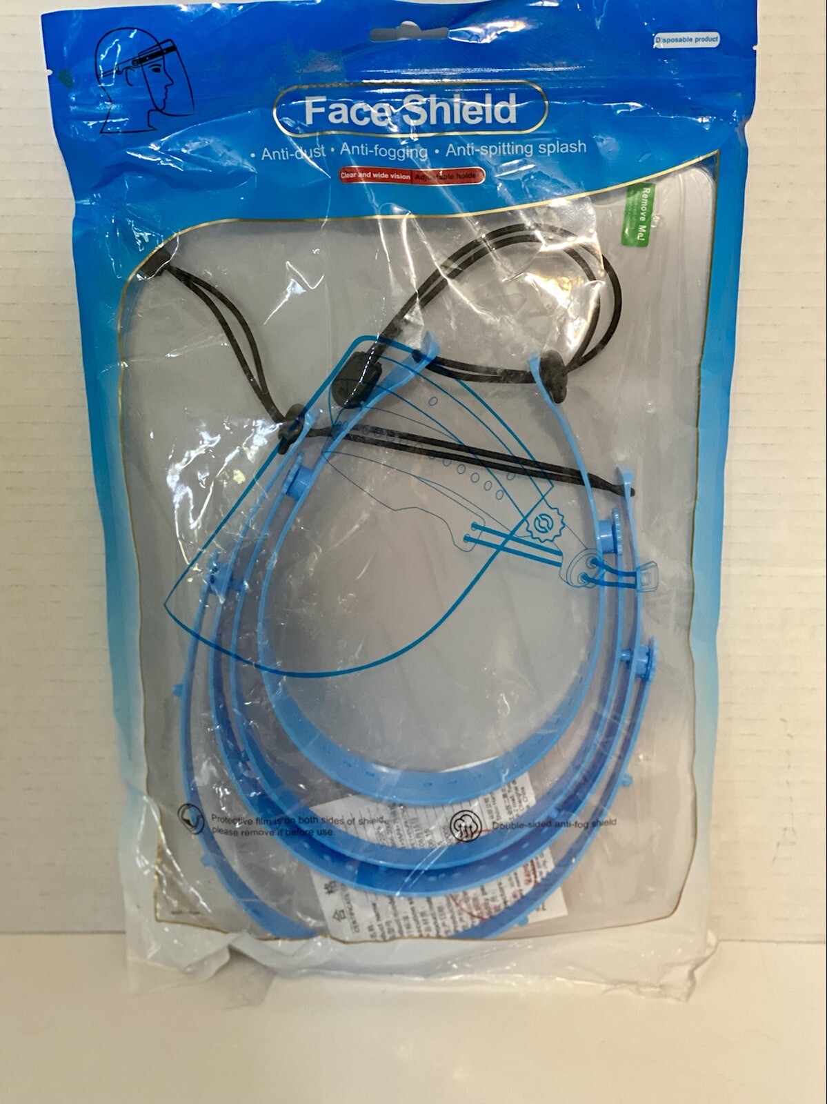 Face Mask X 2 Shield Mask Anti-Fog Protective Adult 2 = 4 Full Face Mask