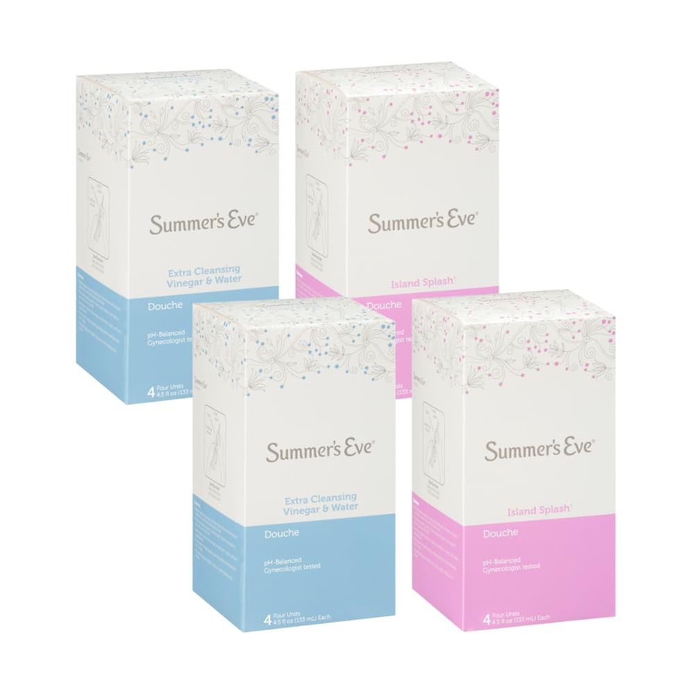 Feminine Cleansing Douche, Variety Pack, Island Splash (4ct), Extra Cleansing…