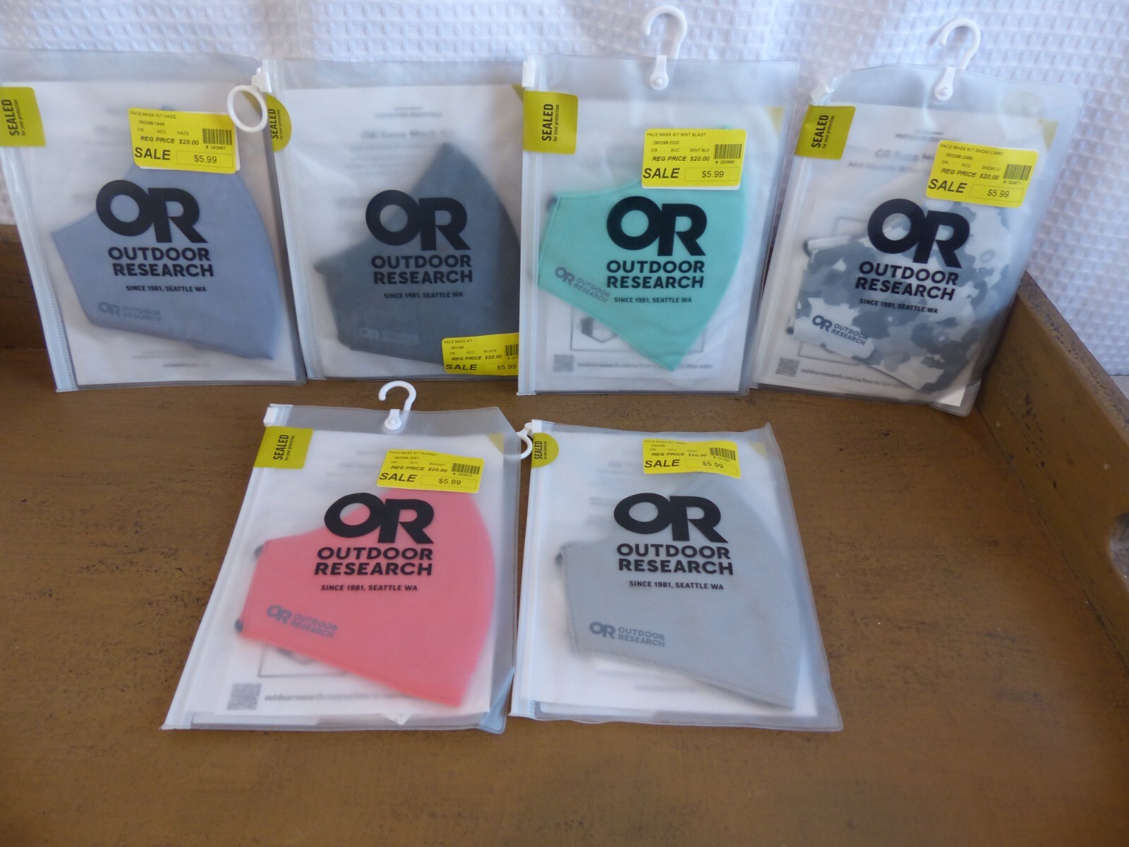NEW! OUTDOOR RESEARCH face mask kit reusable washable unisex adult ONE SIZE