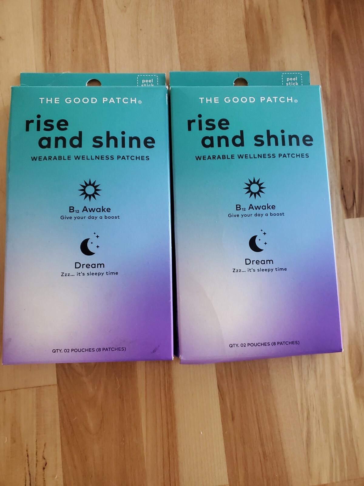 2x THE GOOD PATCH Rise & Shine Wearable Wellness 8 Patch Box Set