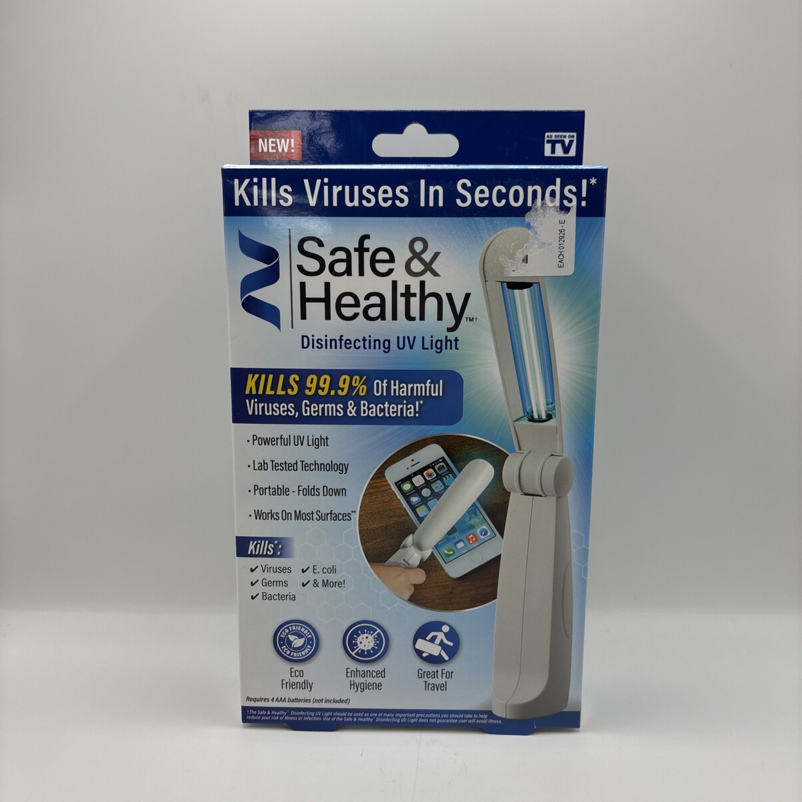 Safe and Healthy Disinfectant UVLight Kills 99.9% Germs, Viruses and Bacteria!