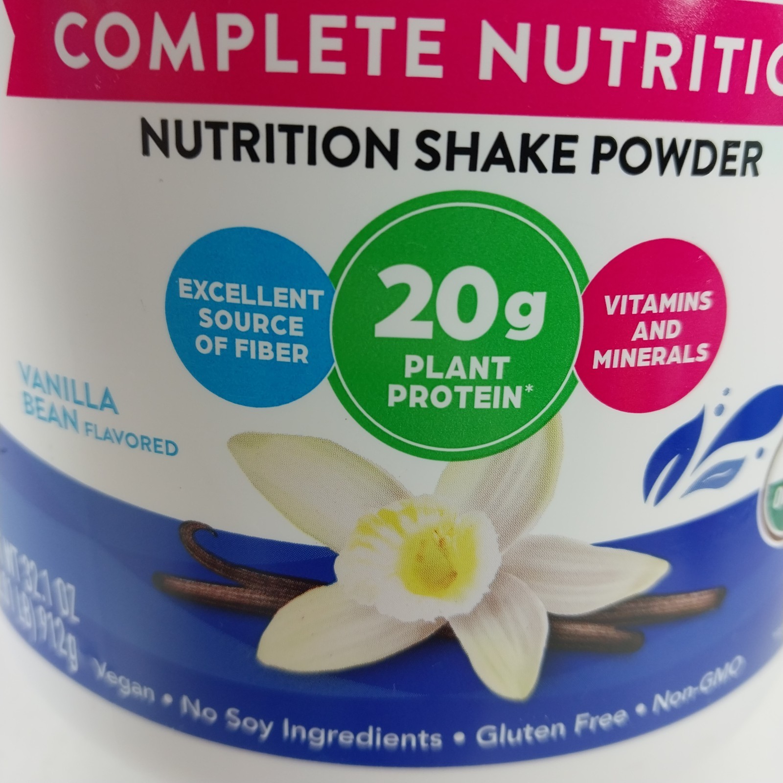 Organic Meal Powder Vanilla 2.0 Ib Orgain Vegan Replacement Protein Bean Plant