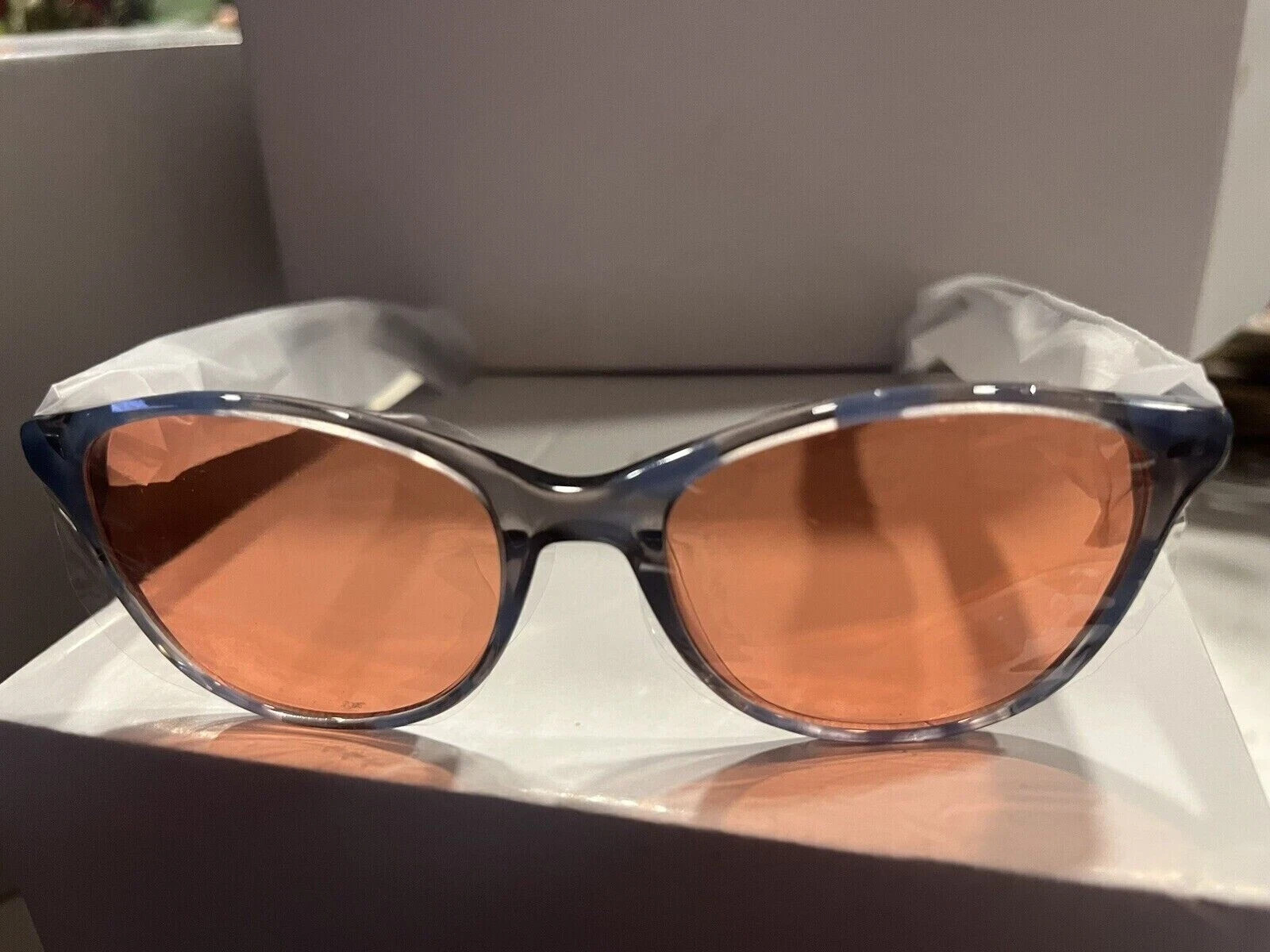 TheraSpecs Audrey: Migraine & Light Sensitivity Glasses Grey Blue Frames NEW