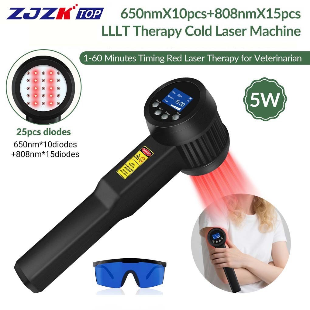 5W Class IV Cold Laser Therapy 808nm 650nm Handset Reduce Pain, Wound Healing