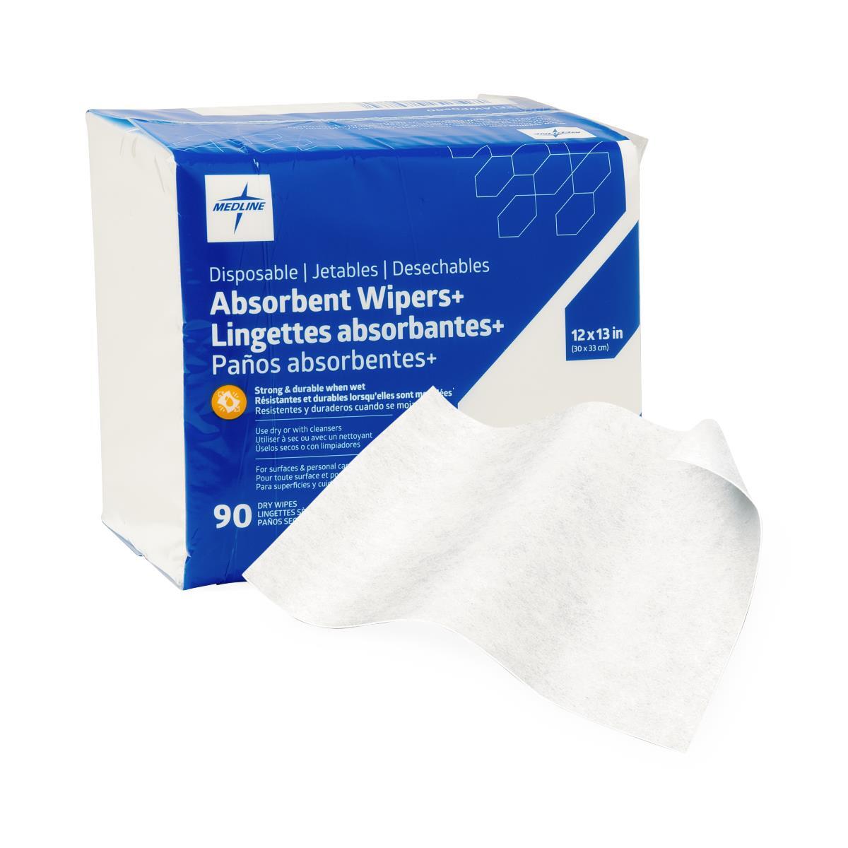 Absorbent Wipers+ Dry Wipes, 12″ X 13″, Case of 1080