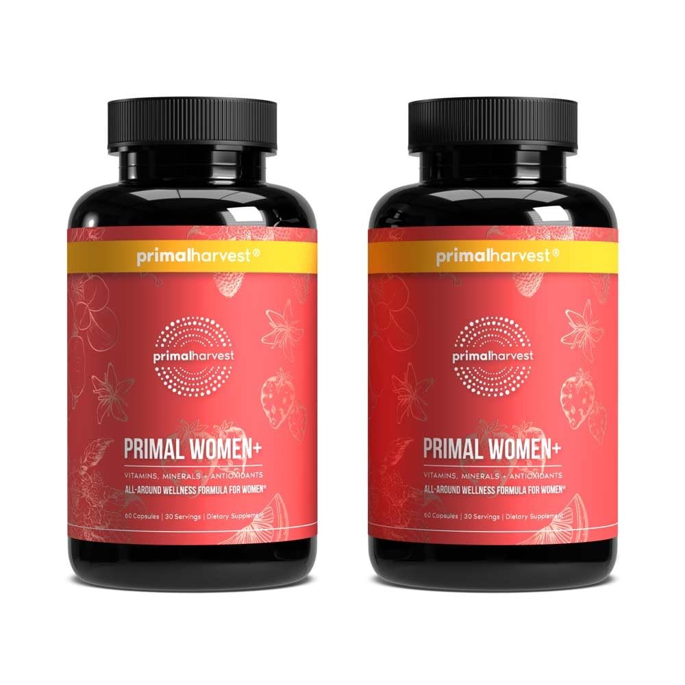 Multivitamin for Women Vitamin A C D E B12 B6 Biotin Zinc 2 Pack Primal Harvest