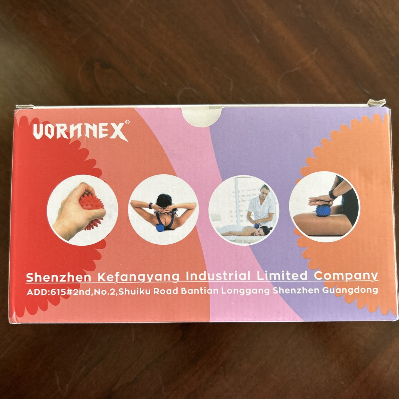 VORNNEX Pack of 2 Spiky Hard Massage Balls – 2 Count (Pack 1), Red/Blue NIB