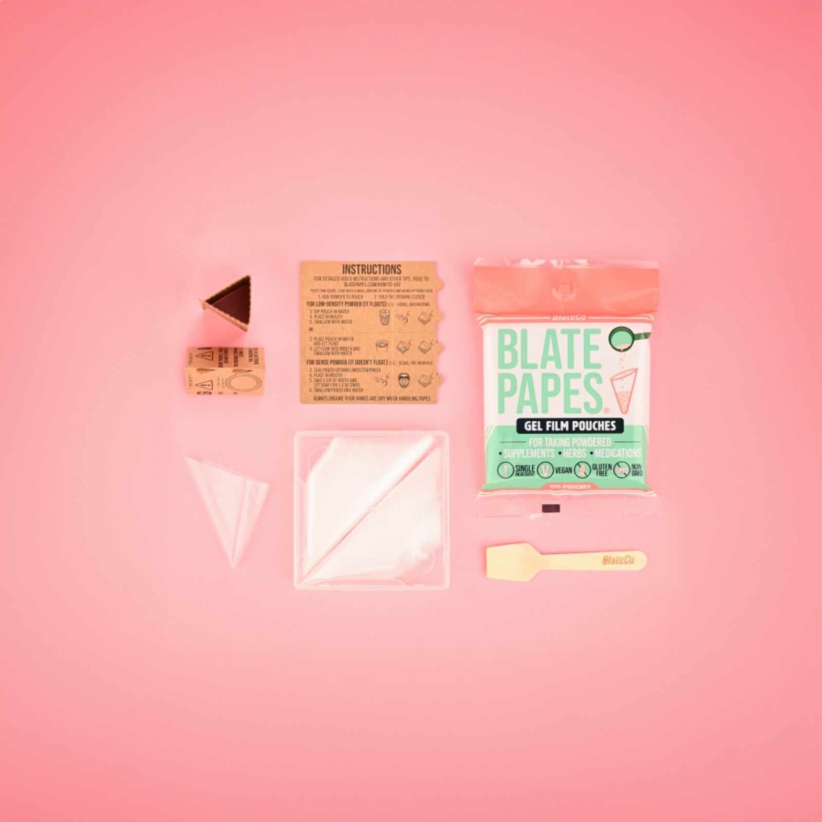 Blate Papes Edible Film Pouches | 120 Count for Herbal Supplements & Powders