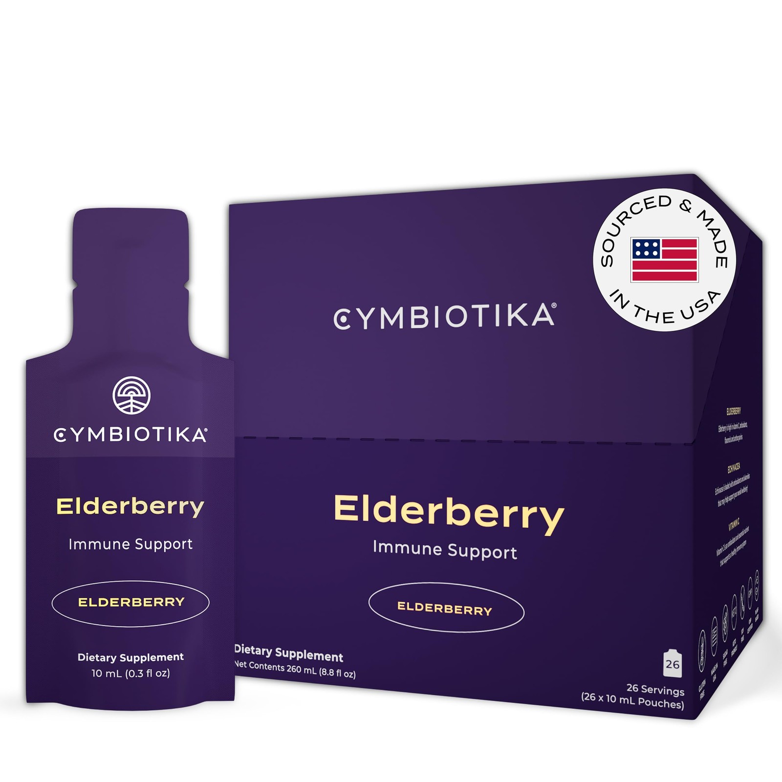Elderberry Boost Supplement Organic Vitamin E Immune Support Pack 26 CYMBIOTIKA