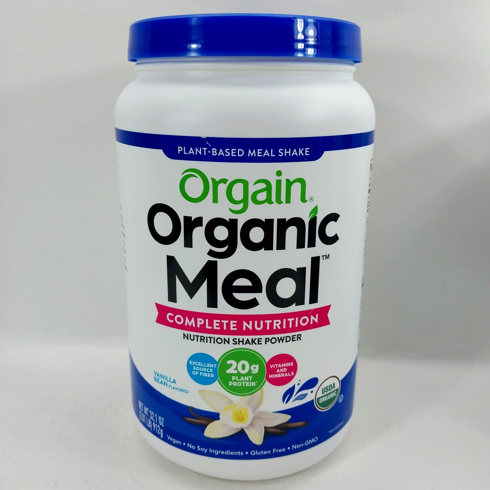 Organic Meal Powder Vanilla 2.0 Ib Orgain Vegan Replacement Protein Bean Plant