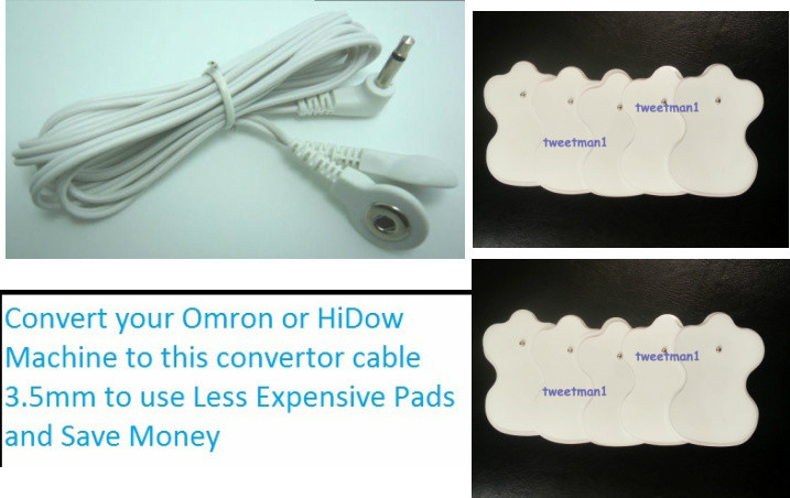 COMPATIBLE 3.5mm LEAD CABLE for OMRON PM3030, HV-F127, HV-F128, w/ (14) PADS
