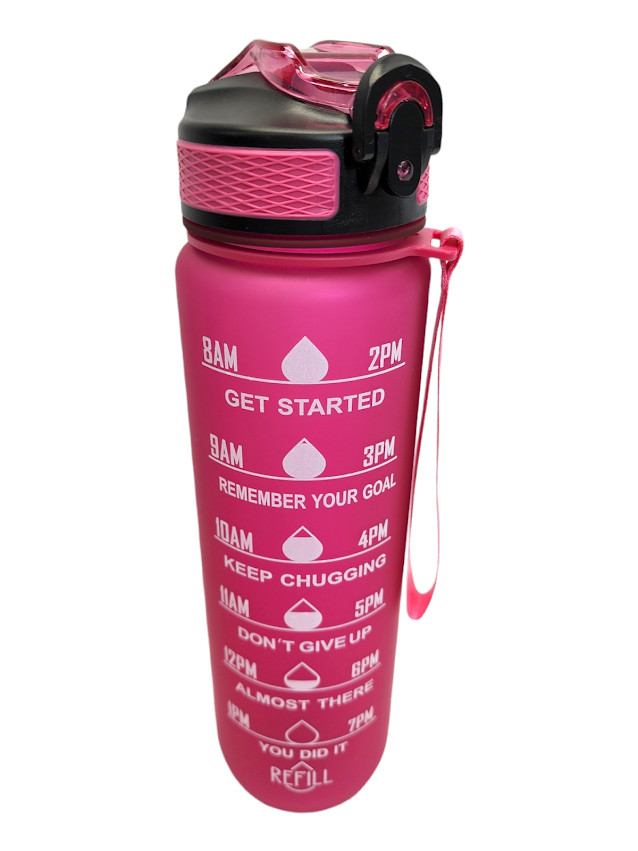 Total Solutions 32 oz Motivational Time Marker Water Bottle BPA FREE Leak Free