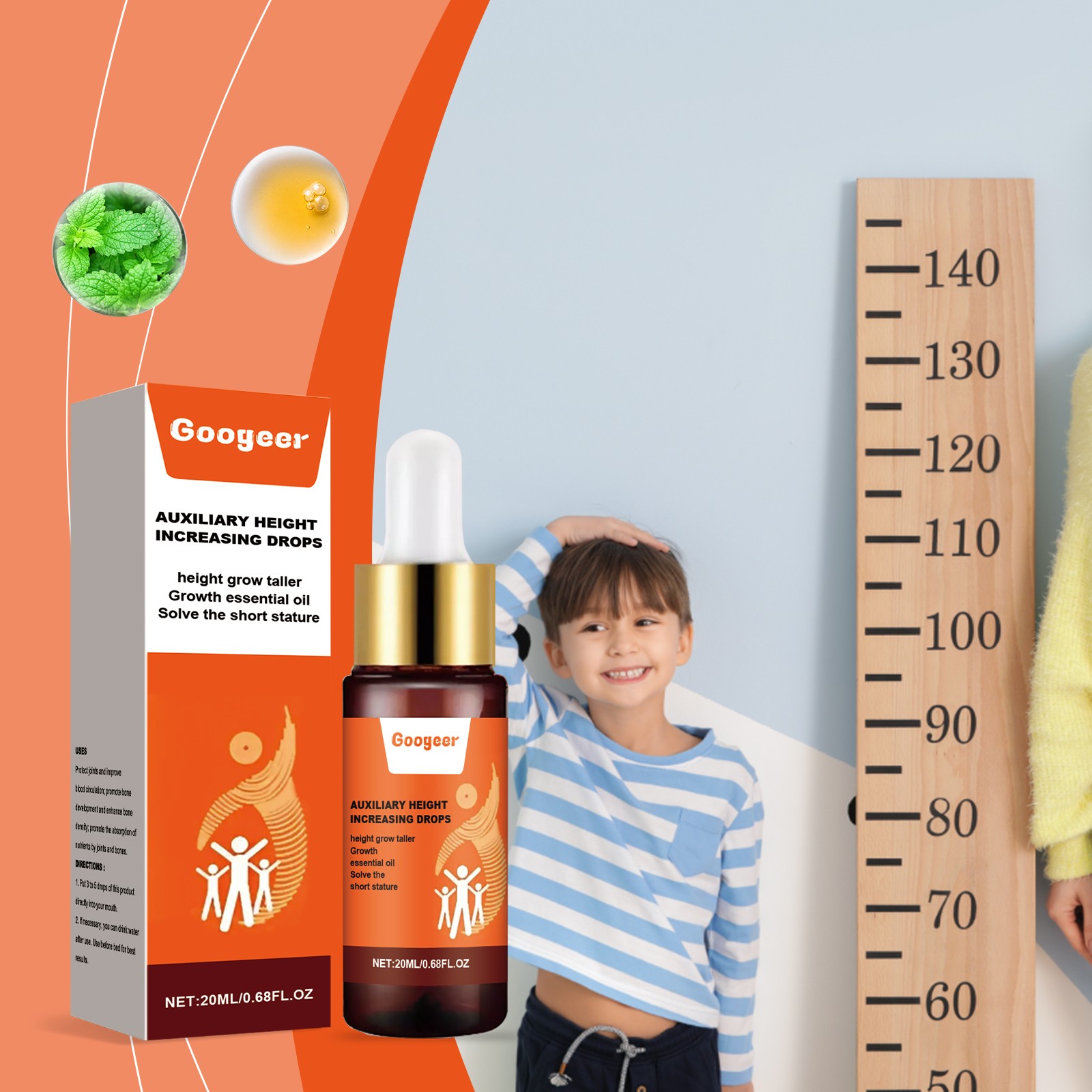 Premium Nutritional Supplement Drops for Height Growth and Wellness Support