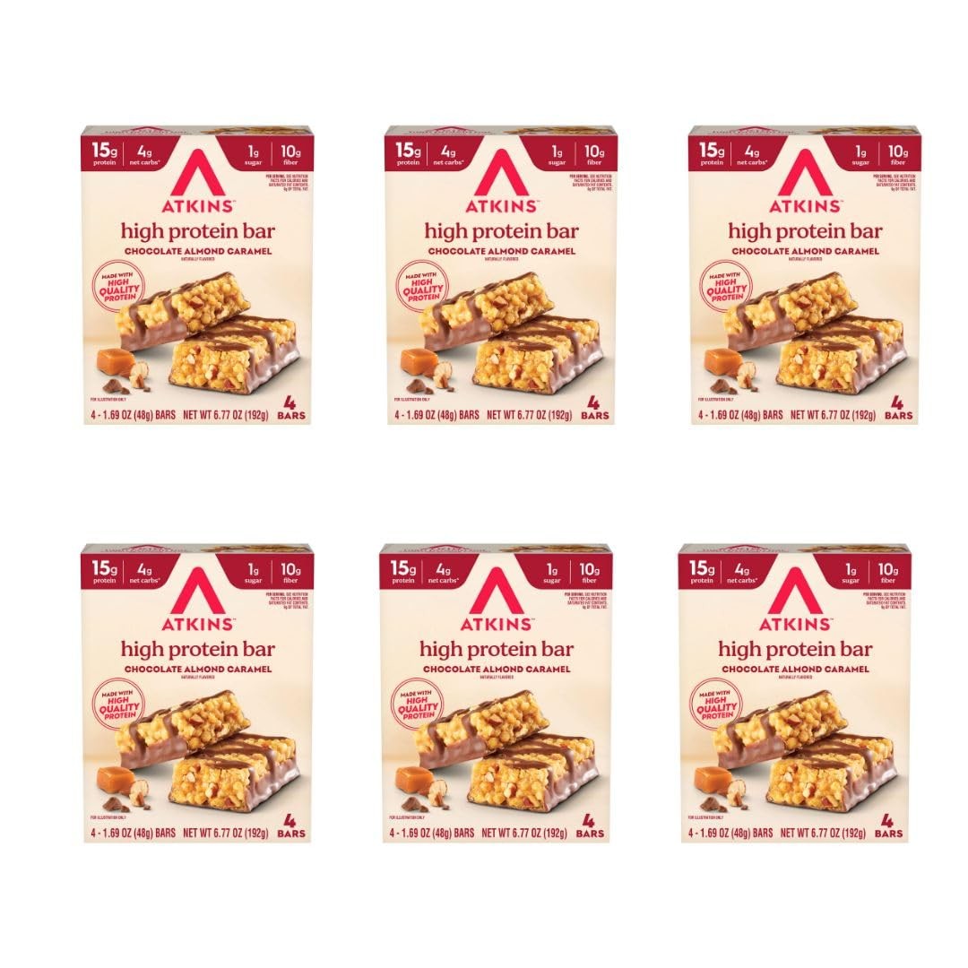 Protein Bars Chocolate Almond Caramel 15g 3g Net Carbs 1ct Atkins High Keto