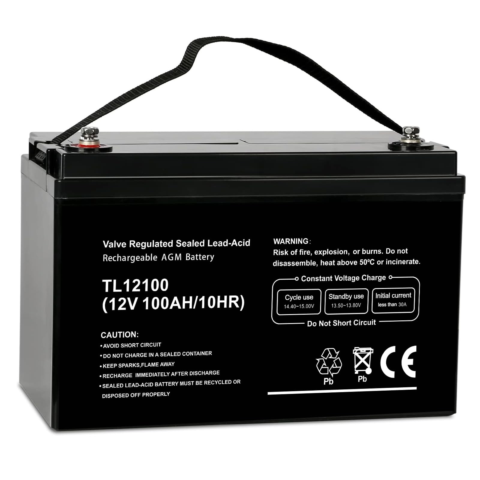 Deep Cycle AGM Battery 12V 100Ah Maintenance Free 1150A Weize Volt Rate Current