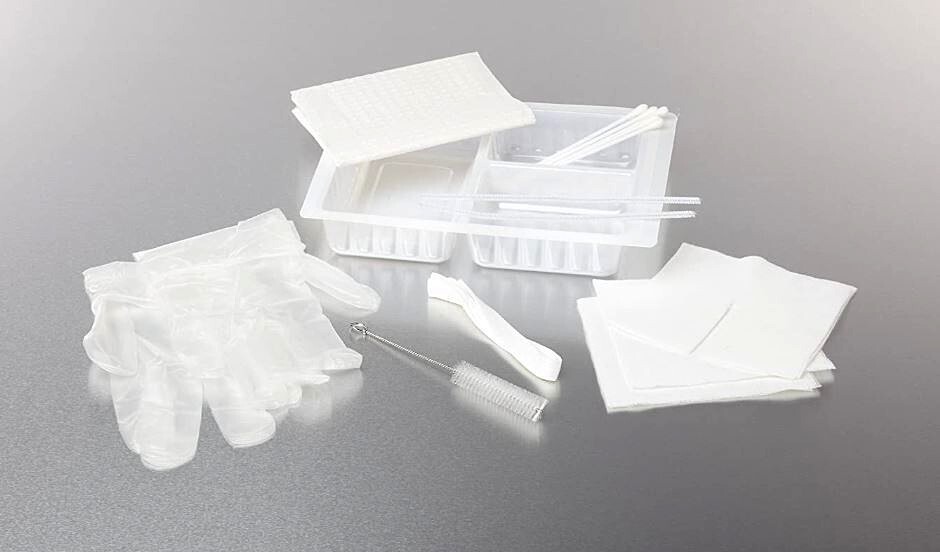 2 Medline Industries DYND40610 Trach Sets:Tray, Trach, Basic,Pipe Cleaners NEW