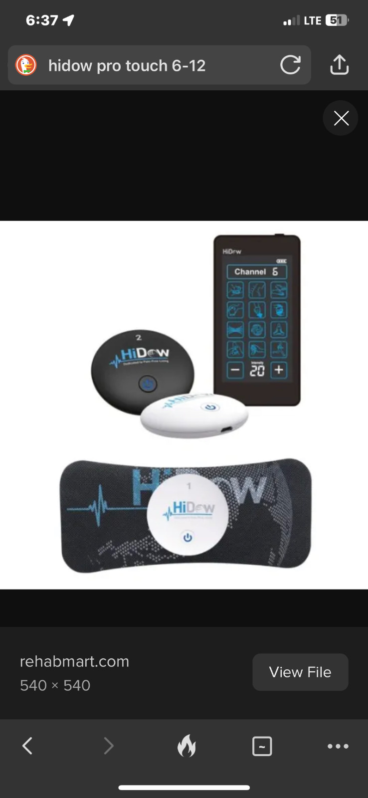 HiDow Pro Touch Wireless 6-12 premium wireless electronic muscle stimulator/TENS