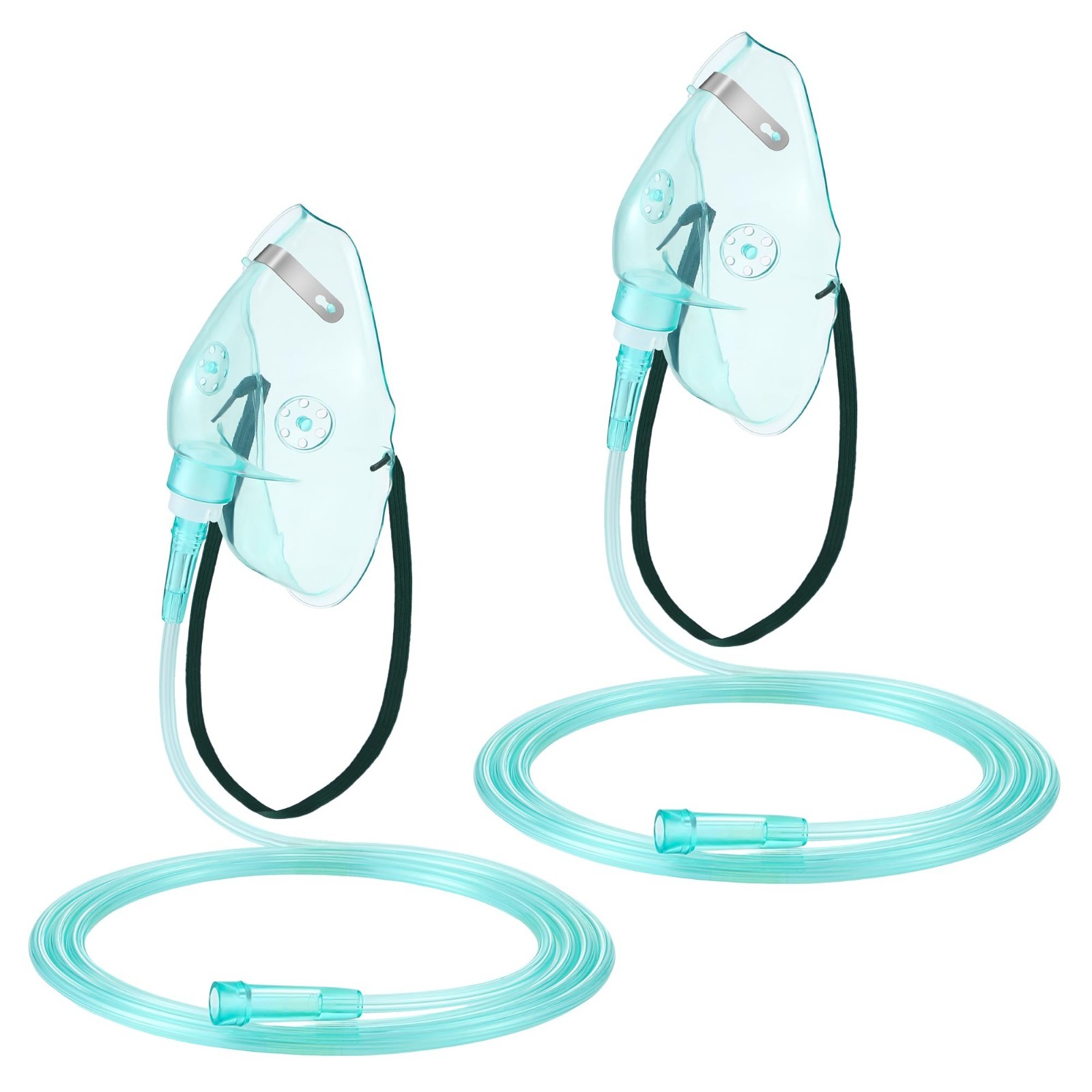 2 Pack Oxygen Mask for Face Adult with 6.6′ Tube & Adjustable Elastic Strap -…