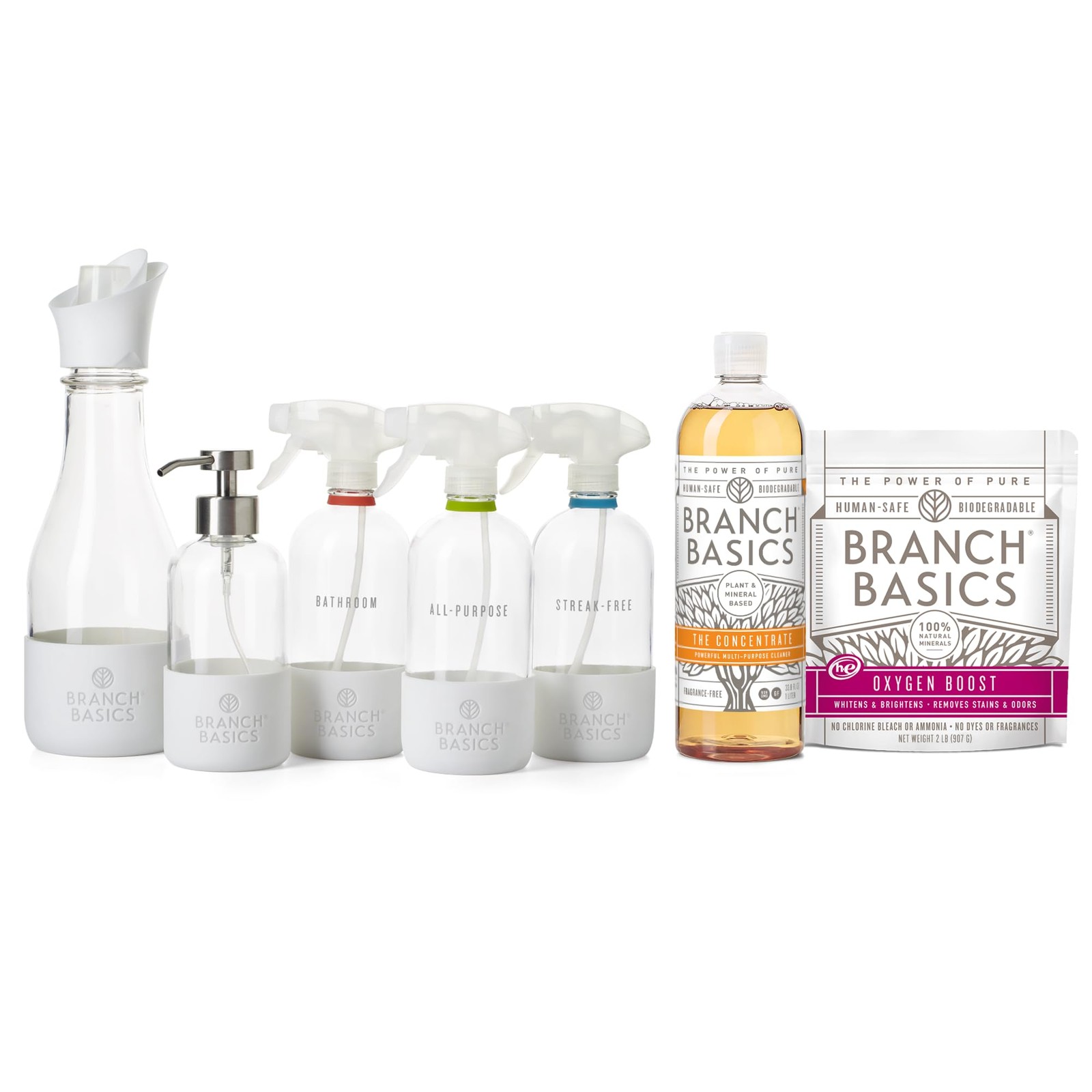 Cleaning Kit 3 Glass Spray Bottles Concentrate All Purpose Branch Basics
