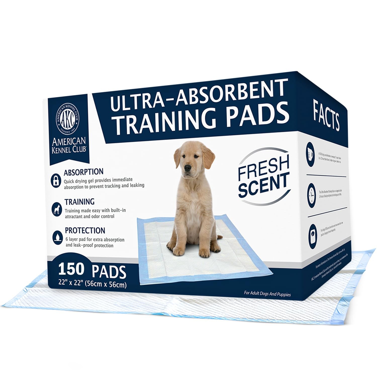 American Kennel Club Ultra Absorbent Odor Control Scented Training Pads For D…