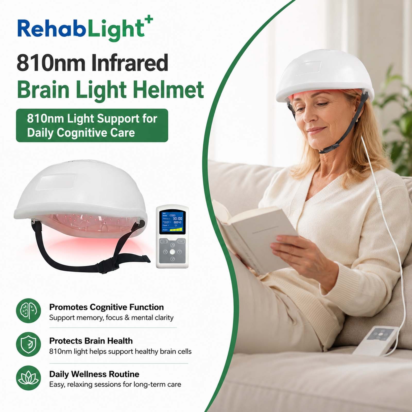 810nm Infrared Brain Therapy Helmet for Depression Anxiety Insomnia Mood Balance